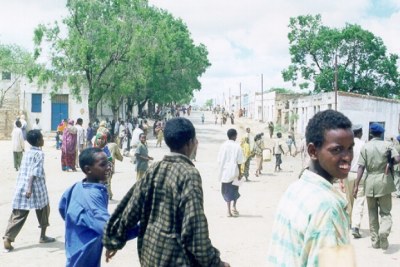 Une rue de la ville de Baidoa, en Somalie.