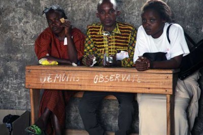 Election observers in action. Democratic Republic of Congo.