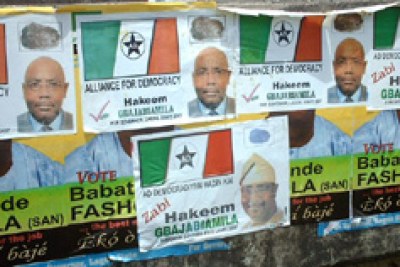 Campaign posters.