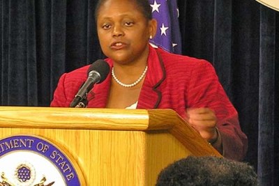 Former Assistant Secretary of State for African Affairs, Jendayi Frazer, has critisized the west over Kenyatta's win (file photo).