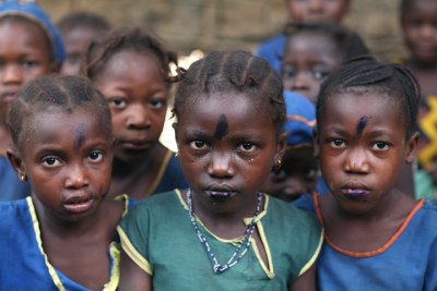 Pupils in Sierra Leone, where just over a third of adults are literate.