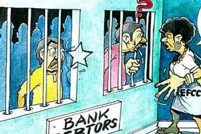 A cartoon of bank debtors.