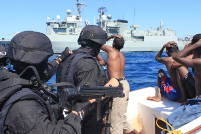 (File photo): Portuguese marines apprehended Somali pirates.