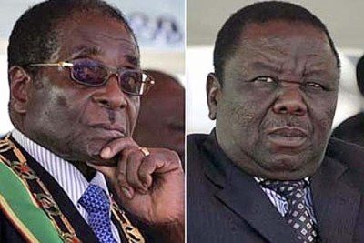Robert Mugabe et Morgan Tsvangirai