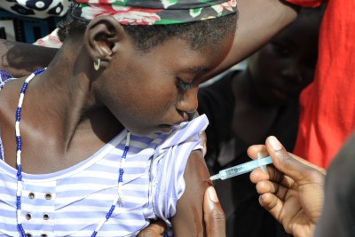 A young girl in Burkina Faso receives a vaccine that promises to rid 25 countries in Africa's meningitis belt of the primary cause of epidemic meningitis.