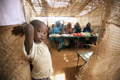 A child in North Darfur  camp (file photo).