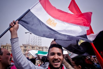 Drapeau égyptien, Place Tahrir.