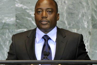 President Joseph Kabila addressing the UN General Assembly on September 22.