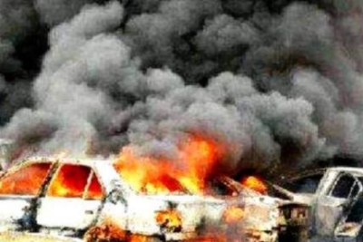 The scene of one of the Kano blasts in Nigeria.