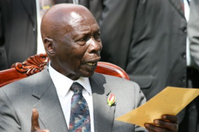 Former President Daniel Arap Moi  Moi said with the deaths of Environment minister John Michuki and former minister Njenga Karume and with the impending retirement of Kibaki, the leadership vacuum could best be filled by the Deputy Prime minister.