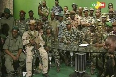 Army officers appeared on state television following the coup.
