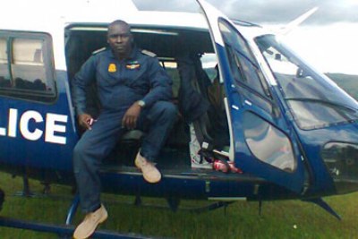 Captain Oyugi poses for a photo after flying the late Internal Security Minister George Saitoti on another mission.