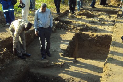 Chinese researchers and Kenyan Archeologists with senior officials of the National Museums of Kenya at the excavation site in Mamburui where Chinese were looking for their ship in 2010 (file photo).