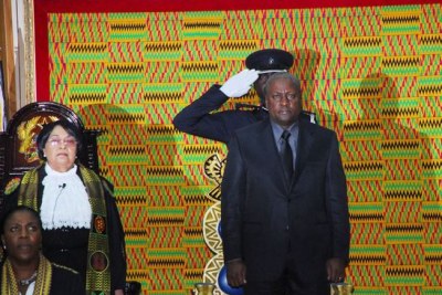 President John Dramani Mahama at his swearing in ceremony. (file photo).