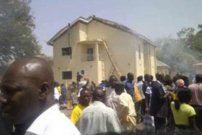 Attacked church in Nigeria