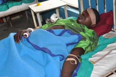 A victim of the Kogi church attack on his hospital bed.