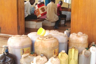 Containers of illicit brew in Embu, Kenya (file photo).