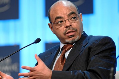 The late Ethiopia PM Meles Zenawi  during World Economic Forum Annual Meeting.