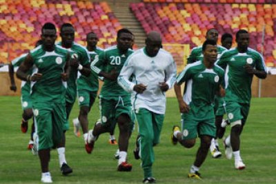 Nigeria's Super Eagles training.