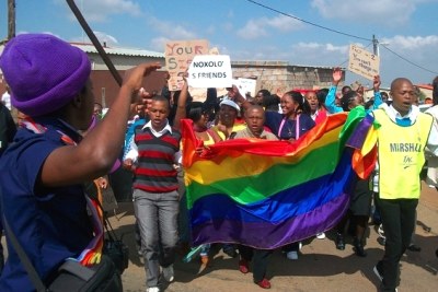 Rights activists (file photo): The Democratic Alliance says the Minister of Women, Children and People with Disabilities must be at the forefront to stem the rising tide of brutal homophobic attacks.