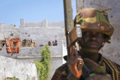 A.U. Troops in Kismayo, South Somalia.