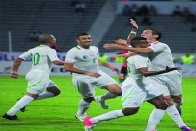 Les joueurs algériens fêtant leur qualification à la CAN 2013 en Afrique du Sud