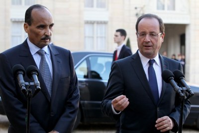 Le président Mohamed Ould Abdel Aziz et son homologue français, François Hollande