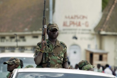 Des troupes du M23 en fraction à Goma, en RDC.