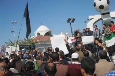 Demonstrators in Port Said.
