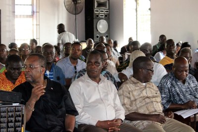 Members of the Liberian cabinet at a retreat.