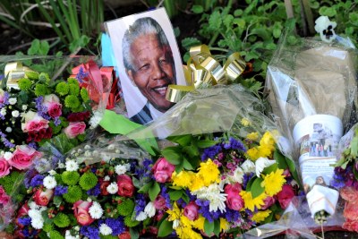 Flowers outside Nelson Mandela's home (file photo).