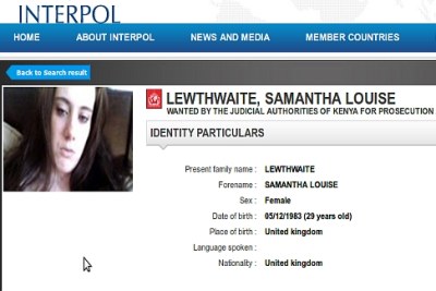 Interpol issued a red notice on British fugitive Samantha Lewthwaite, also known as the 'White Widow' (file photo).