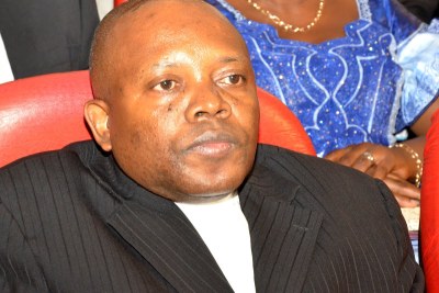Abbé Apollinaire Malu Malu le 14/06/2013 à Kinshasa, lors de sa prestation de serment à la cour suprême de justice de la RDC pour sa nomination à la tête de la commission électorale nationale indépendante(Ceni).