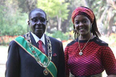 President Robert Mugabe and his wife Grace.