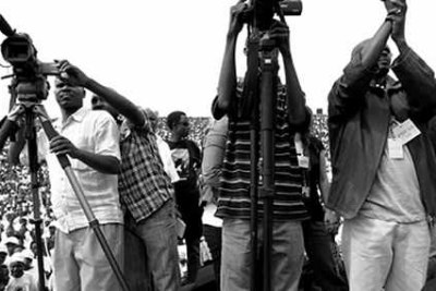 Des journalistes au Rwanda.