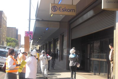 Picketing outside Eskom offices (file photo).