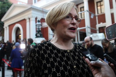 Democratic Alliance leader Helen Zille at the State of the Nation at Parliament in Cape Town, June 2014.