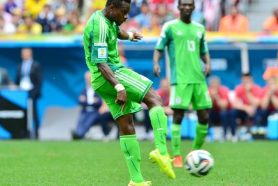 Ogenyi Onazi of Nigeria during the 2014 Brazil World Cup Final Last 16 football match between France and Nigeria at the Estadio Nacional Brasilia, Brazil on 30 June 2014.