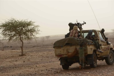 MNLA fighters patrolling in Djebok area, 50 km east of Mali's northern region of Gao (file photo)