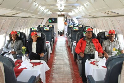 Aircraft turned into restaurant.