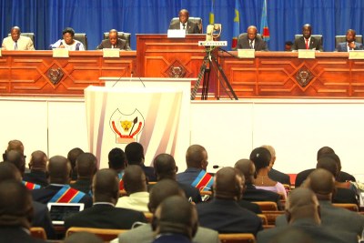 Ouverture de la session parlementaire ordinaire le 15/03/2014 au palais du peuple de Kinshasa.