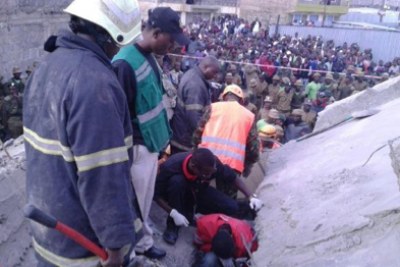 Rescue operations are under way following the collapse of a building in Makongeni estate.