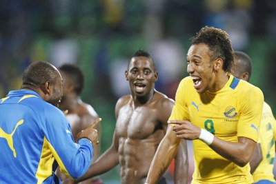 Gabonese players celebrate (file photo).