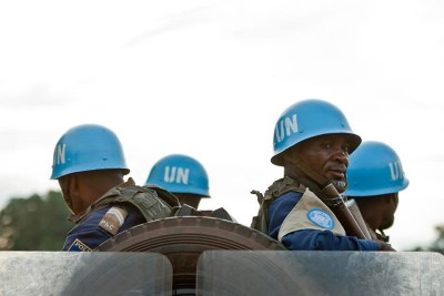 Des Casques bleus de la MINUSCA en patrouille en République centrafricaine