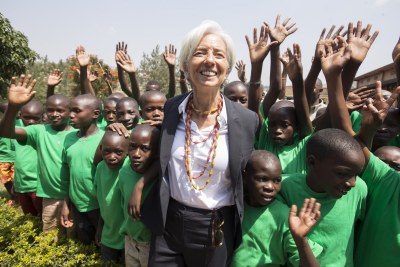 (Photo d'archives) - Mme Christine Lagarde, Directeur Général du Fond Monétaire Internationale (FMI), lors d'une de ses visites en Afrique.