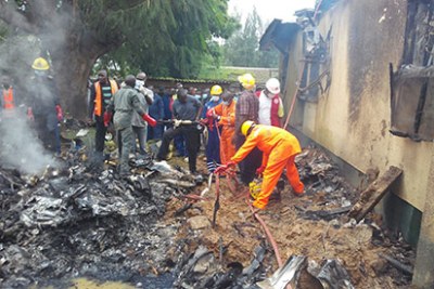 Scene of the plane crash in Kaduna.
