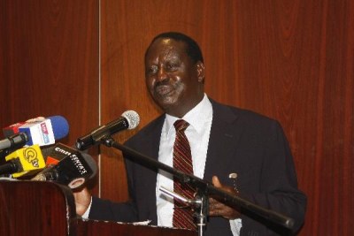 She will regret: ODM leader Raila Odinga speaks during a meeting with editors at The Stanley Hotel in Nairobi yesterday.
