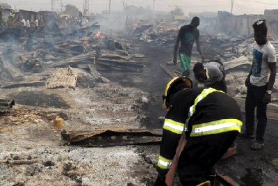 Fire at informal settlement in Lagos