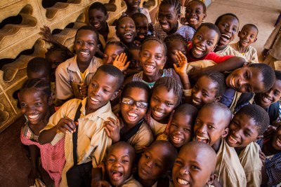 Group of children in Coyah prefecture, Guinea