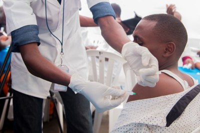 A nurse vaccinates a person during last week’s World Hepatitis Day celebrations (file photo).